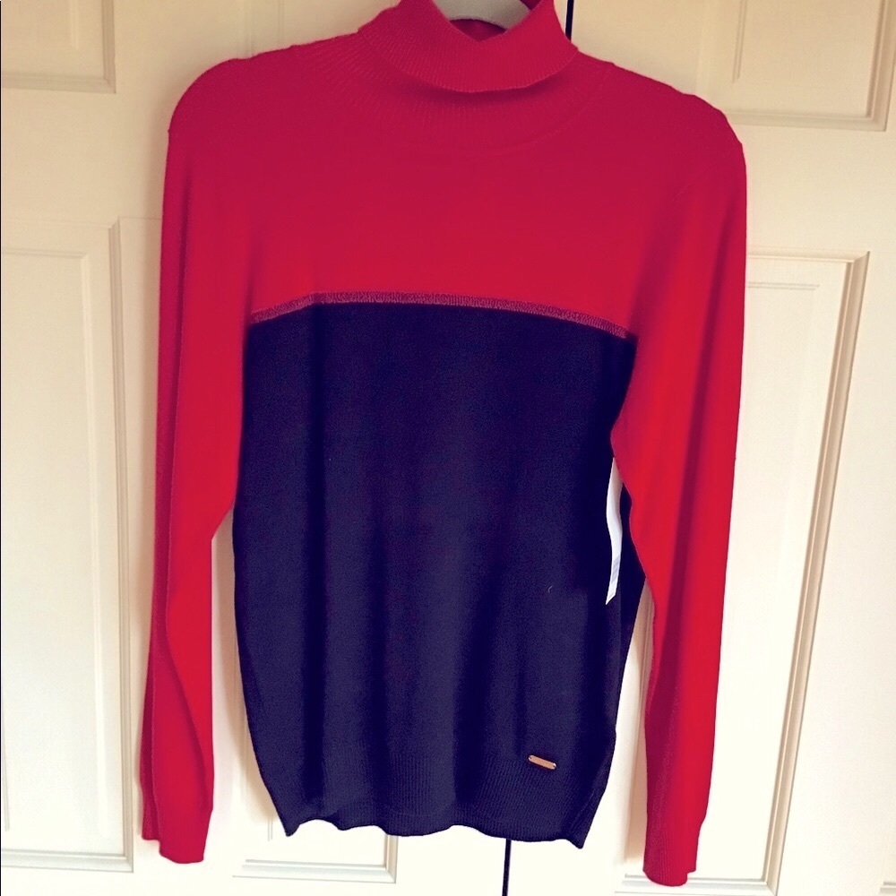 🆕Calvin Klein red and black turtleneck NWT